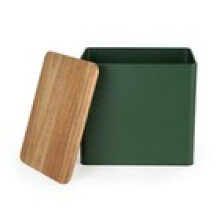 Salter Toronto Green Bread Bin – Acacia Lid Powder Coated Holds 2 Loaves