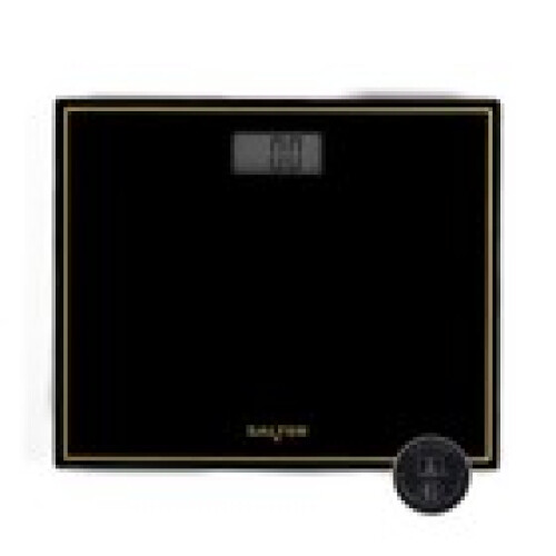 Salter Salter Digital Bathroom Scale Compact 150kg LCD Display Slim Design BlackGold