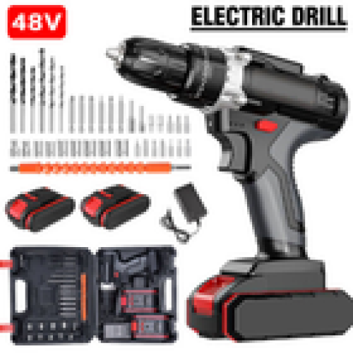 Cordless Hammer Drill Set Electric Impact Driver Screwdriver 2x 48V Battery 1