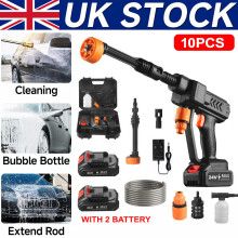 Portable Cordless Car High Pressure Washer Jet Water Wash Cleaner Gun 2 Battery