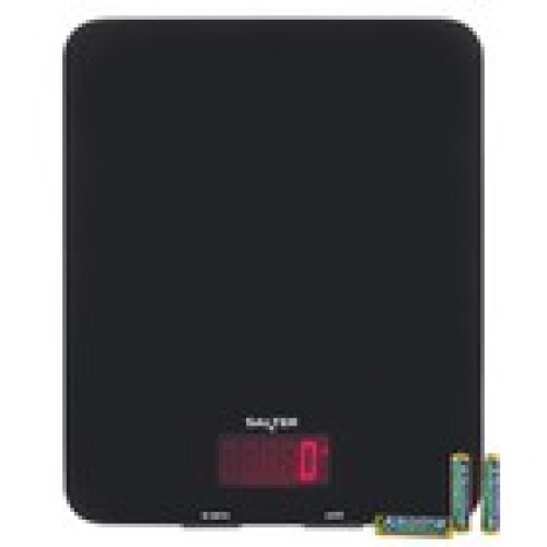 Salter Salter Digital Kitchen Scale Accurate Precision Readings Glass Platform Black