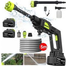 2 Battery Cordless Car High Pressure Washer Jet Water Wash Cleaner Gun Portable