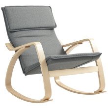 HOMCOM Comfortable Relax Rocking Chair with High Back Grey