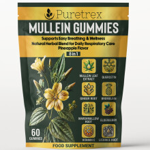 Mullein Gummies 8in1 Respiratory Support Pineapple Flavor – 60 Vegan Gummies