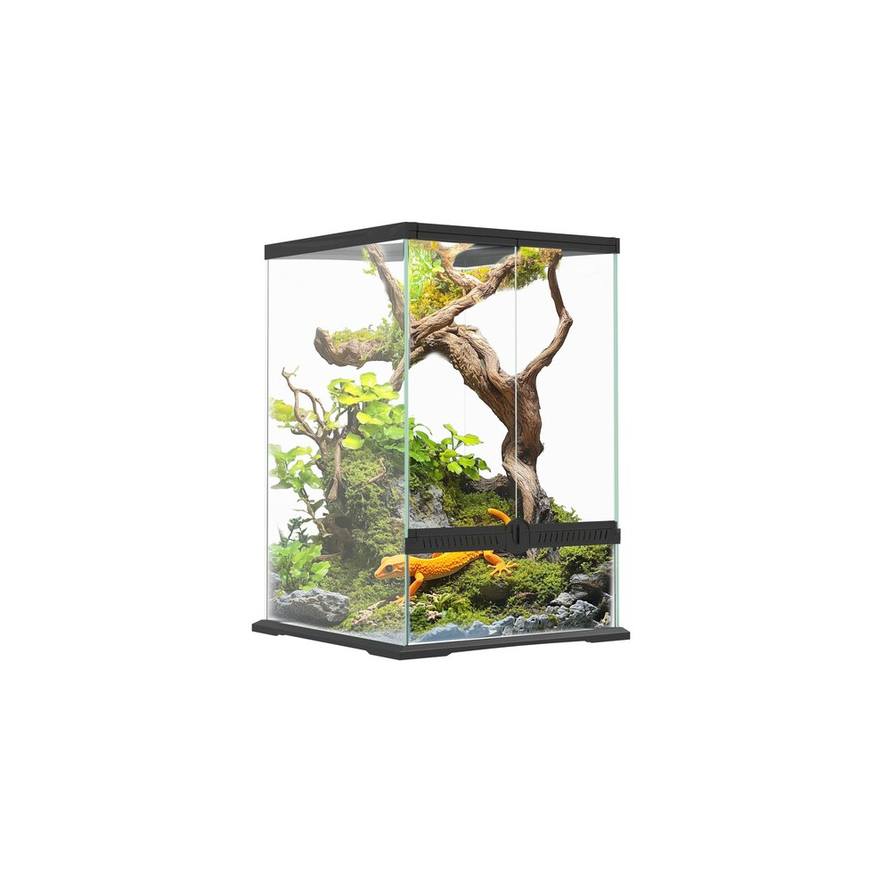 Pawhut Glass Reptile Terrarium 40L Vivarium For Lizards Frogs Snakes Turtles
