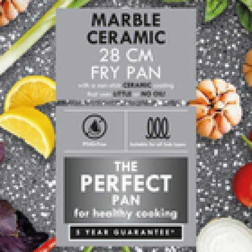 Progress Frying Pan 28cmMarble Ceramic NonStick Induction Suitable Lightweight 1