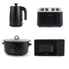 Salter Kuro Kitchen Appliance Set – Kettle Toaster Microwave Slow Cooker Set