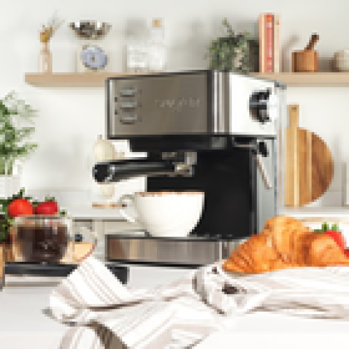 Salter Salter 4pc Breakfast Set – Kettle Toaster Microwave Espresso Machine Silver 2
