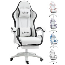Vinsetto Racing Style Gaming Chair with Reclining Function White and Black