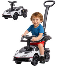 AIYAPLAY Lamborghini 2 in 1 Baby Ride on Push Car Toddler Push Along Car White