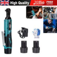 100Nm Electric Cordless Right Ratchet 38 90 Angle Wrench Power 2x Battery Kit