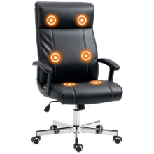 Vinsetto Massage Office Chair PU Leather Computer Chair w Tilt Function Black