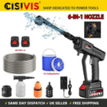 6in1 Car Washer Cordless Pressure Washer Jet Portable Water Cleaner Gun2Battery