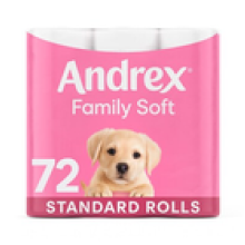 Andrex Family Soft Toilet Roll 72 Rolls Family Pack 11160 Total Sheets