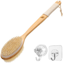 DSL Body Brush Exfoliating Skin Shower Soft Stiff Brush Head Natural Bristles