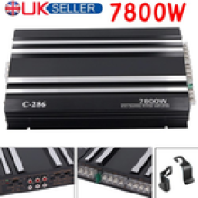 4 Channel AB Class Car Amplifier 7800W Stereo Audio Amp For Subwoofers Speakers