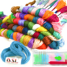 120 Skeins Coloured Embroidery Thread Cotton Cross Stitch Braiding Craft Sewing