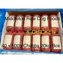 Dog Food Frozen BEEF OX HEART CHICKEN MINCE BARF RAW DIET 40x500g 20kg
