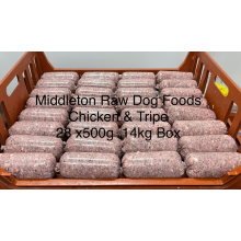 Frozen Minced Green Tripe chicken 28x500g chubsrolls 14KG BOX BARF RAW DIET
