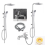 Shower Kit Twin Head Chrome Square Fixed Head Riser Rail With Bath Mixer Tap Set 5