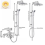 Shower Kit Twin Head Chrome Square Fixed Head Riser Rail With Bath Mixer Tap Set 2