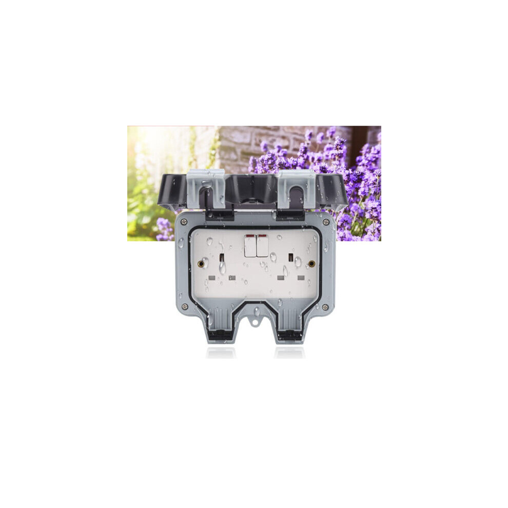 Waterproof Outdoor 13A 2Gang Storm Switched Socket Double Ip66 Outside Use