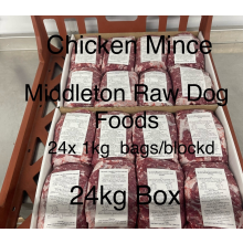 Dog Food Frozen Chicken Mince 24 x 1kg Blocks 24kg box BARF RAW DIET delivered
