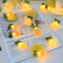 Summer Tropical String Lights Pineapple Shaped 20LED Battery Operated LED Fairy Lights For Bedroom Party Hawaiian Decor