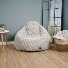 rucomfy Ribbed Faux Fur Adults Slouchbag - Soft, Stylish Bean Bag Seat