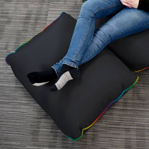 (Multi) rucomfy Gaming Footstool Bean Bag - Pouffe for Gaming