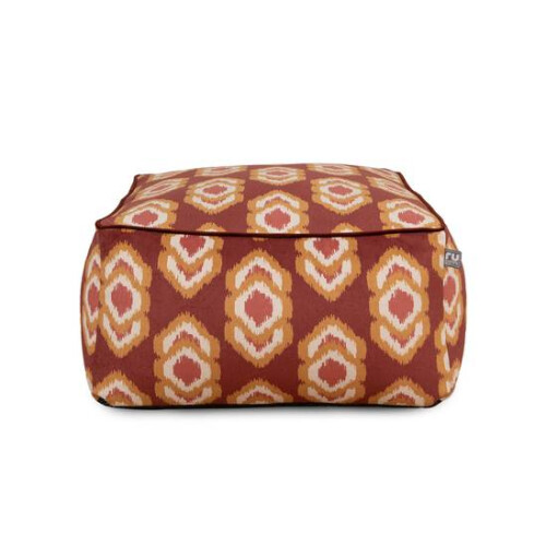 rucomfy Velora Square Floor Cushion Beanbag - Ikat Pattern Pouffe Seat 1