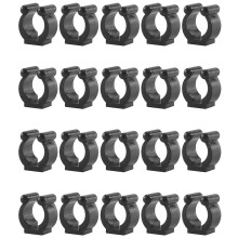 20 suportes de cana de pesca preto, clips de organização para canas de pesca com diâmetro interno de 16 mm