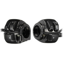 Um par de comandos de iluminação para guidão de moto (25 mm) com cabo para Harley