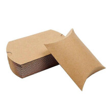 100 caixas de papel kraft em forma de travesseiro, caixas de doces com corda, caixas de presentes de casamento para Natal e Halloween