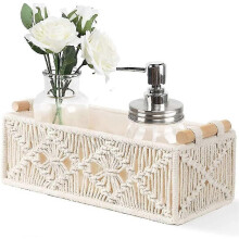 Convenient Storage Room Sundries, Cotton Rope Gray Miscellaneous Woven Storage Box, White Cotton Rope Large