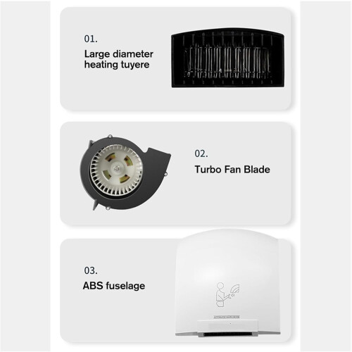 Automatic Hand Dryer with Smart Sensor, Quiet WallMounted Commercial Bathroom and Home Use 1