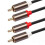 Cabo áudio RCA macho-macho banho ouro, home theater 4