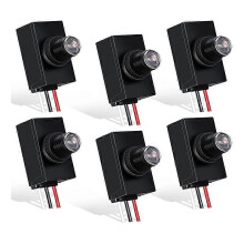 Lote de 6 detectores de luminosidade crepusculares para iluminação externa 120-277 V, interruptor fotoelétrico, célula fotoelétrica