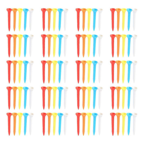 100 camisetas de golfe, 54 mm, em plástico, cores sortidas 2