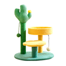 Cats Scratcher Post Grinding Toy for Cats-Cactus Yellow Nest M