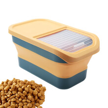 Dog Food Storage And Cat Food Storage Foldable Box With Hinged Lid And Wheels For Kitchen, Pantry, Cabinet, Travel