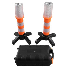 2 luzes de emergência piscantes LED para sinalização rodoviária, luzes de beira de estrada, luzes de sinalização piscantes de segurança