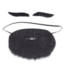 Barba divertente, accessorio per costume con elastico, capelli sintetici per Halloween, compleanni e feste di Natale, 1 set per feste di Halloween