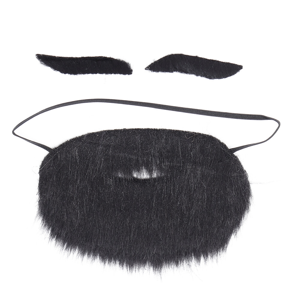 Hand-made Hairy Beard, Fun Disguise Costume Accessory, Synthetic Hairs For Birthday Costume Parties, Halloween And Christmas Celebrations, 1 Set