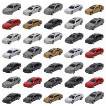 50 carros miniatura em escala HO/TT/N, pintados, tapetes de circuito para modelismo ferroviário (escalas HO/TT/N).