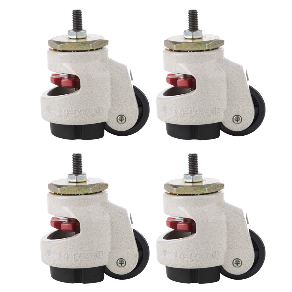 4Pcs Level Adjustment Industrial Caster Wheels Heavy Duty Threaded Stem 8761377836556