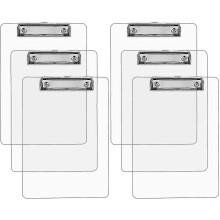Lote de 6 porta-documentos A4 - Porta-documentos transparentes em acrílico resistente e de perfil baixo