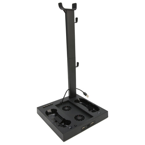 Controller-opladerstation til PS4 - Dobbelt controller-opladerdock med dobbelte køleventilatorer og integreret designdock, multifunktionel 2