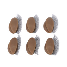 3 Pairs Silicone Double Eyelids for Mannequin Head Brown Replacement Eyelashes