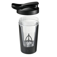 Electric Shake Cup Automatic Mixing Portable Coffee and Milk Cup Rotating Water Cup Black